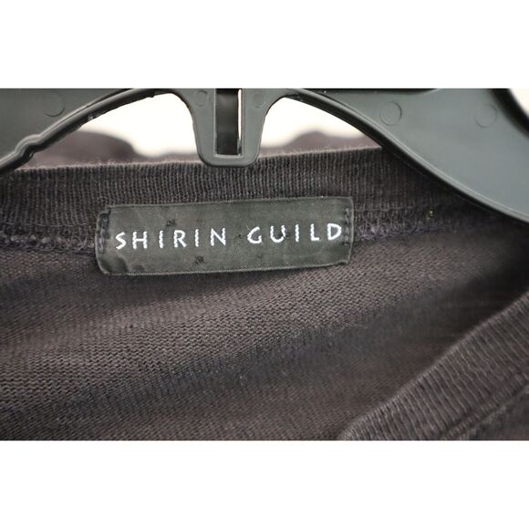 Shirin Guild Women's Sz S US Black Linen Boxy Cropped 3/4 Sleeve Shirt Top - Picture 3 of 6